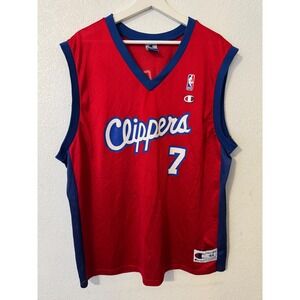 Vintage‎ Champion Los Angeles Clippers Odom #7 NBA Basketball Jersey Red L